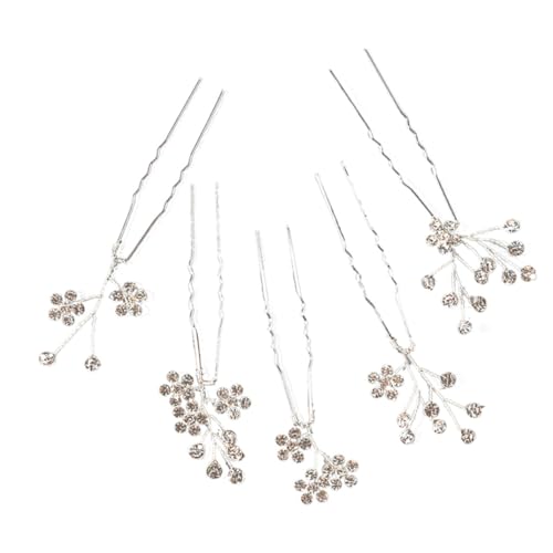 MUSISALY 5stücke Haarnadeln Mit Strasssteinen Blumenform Hochzeit Braut Schmuck U-förmig Metall Haar Pins Für Bräute Brautjungfern Kopfschmuck Für Prom Besondere Anlässe von MUSISALY