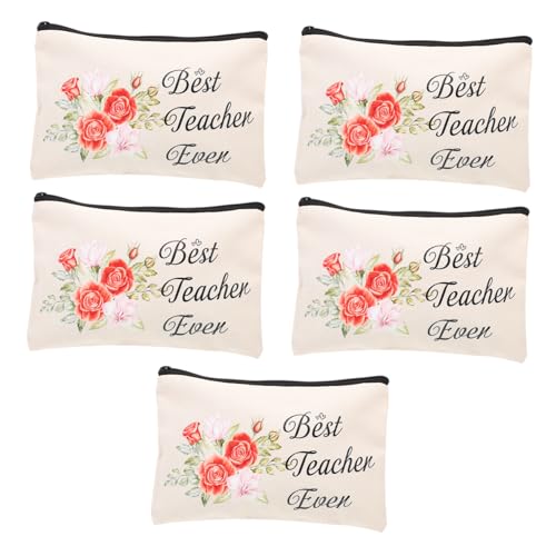 MUSISALY 5stücke Canvas Kosmetiktasche Für Damen Make-up-Beutel Mit Reißverschluss Stift-Aufbewahrungstasche Mehrzweck-kulturbeutel Geeignet Für Reisen Und Zuhause von MUSISALY