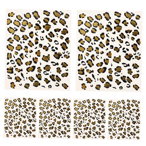 MUSISALY 6blätter Transferaufkleber Mit Leopardenmuster Dekorativer Übertragungsfolie Zarter Aufkleber Für Body-party-dekor Halloween-aufkleber Cosplay-aufkleber Realistische Aufkleber Für von MUSISALY