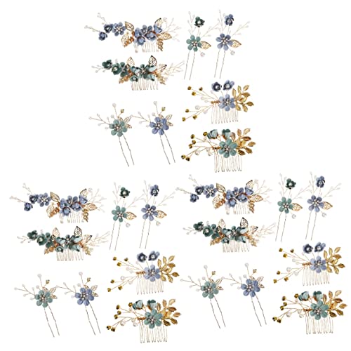 MUSISALY 6 Sätze Haarnadel Hochzeitskleid-Accessoires Blumenhaar Hochzeitskopfschmuck für die Braut Brautaccessoires Brauthaarspange für die Hochzeit Haarkamm Clips Frauen Zinklegierung von MUSISALY