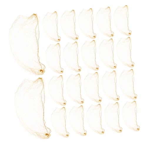 MUSISALY 60 Stück Gold Haarnetze Elastischer Rand Unsichtbar Netz für Ballerina Dutt Frisuren Damen Mädchen Hochzeit Bühne Zubehör von MUSISALY