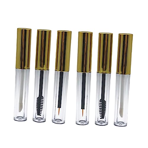 MUSISALY 6stücke Leere Lippenpflege-behälter Wiederverwendbare Röhrchen Für Lipgloss Eyeliner Und Wimpernbürsten Praktische Verpackung Gold von MUSISALY