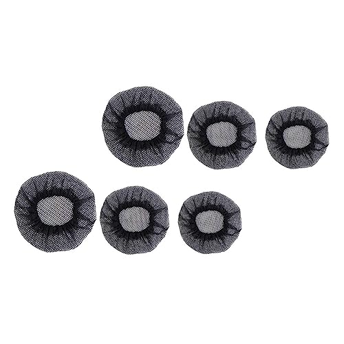 MUSISALY 6st Perückennetzkappe Schwarze Accessoires Für Frauen Accessoires Für Damen Clip Für Haare Haarknotenabdeckung Haarknoten Haltenetz Mädchen Schal Tänzer-schlauch Black Polyester von MUSISALY