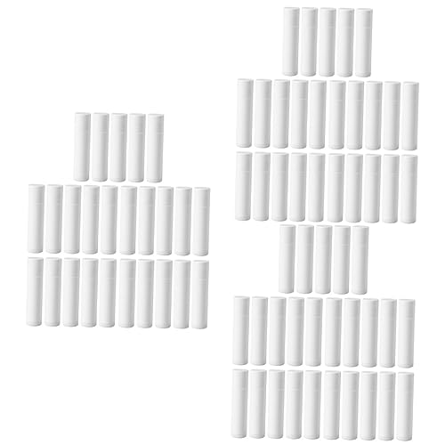 MUSISALY 75 Stk leere Lippenbalsambehälter Leere Lipgloss-Quetschtube Lippenröhrchen leer Lippenstift Lip gloss containers Lip balm tubes lippenblam röhren Lippenbalsamtube mit Kappen Weiß von MUSISALY