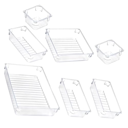 MUSISALY 7-teiliges Aufbewahrungsbox-set Make-up-organizer Schubladenteiler Ausziehbare Aufbewahrungsbox für Kosmetik Schreibtisch-aufbewahrungshalter Ordentlich und Geordnet von MUSISALY