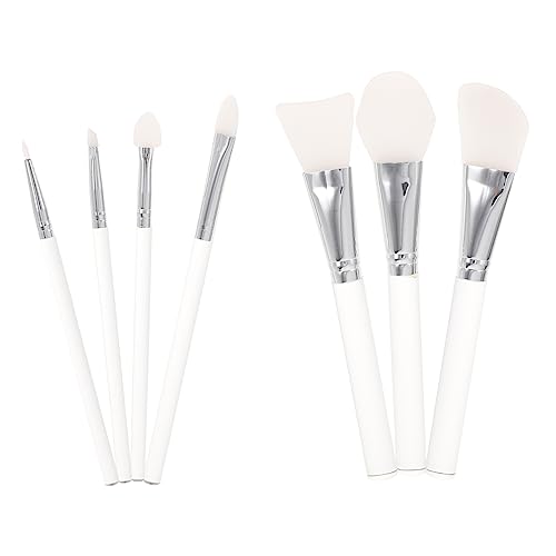 MUSISALY 7stücke Kosmetikpinsel Acrylgriff Für Damen Pinselkopf Aus Silikon Für Praktisches Make-up Zubehör Nicht Kratzend Leicht Tragbar von MUSISALY