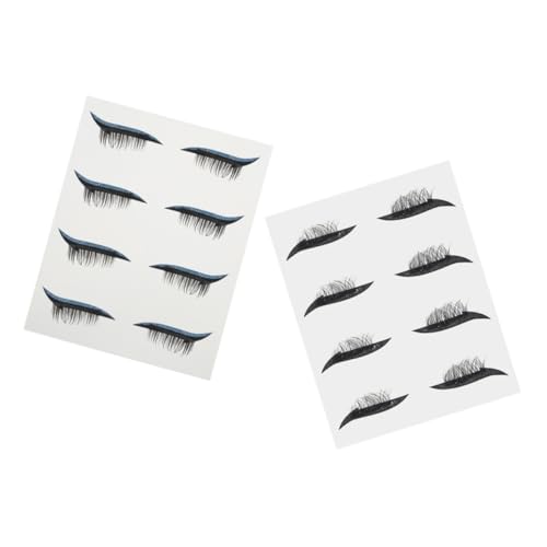 MUSISALY 8paare Augen-make-up Aufkleber Für Wasserdichte Eyeliner-sticker Mit Falschen Wimpern Für Festivals Cosplay Und Tägliches Make-up Schwarze Und Blaue Designs von MUSISALY
