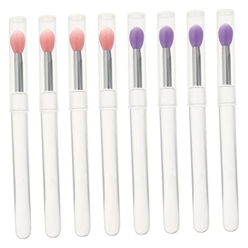 MUSISALY 8 Stück Silikon Lippenpinsel Mit Deckel Wiederverwendbare Lidschatten Applikatoren Transparent Tragbar Für Augen Make up Professionelles Make up Werkzeug Für Frauen von MUSISALY
