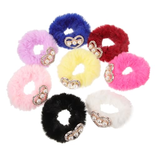 MUSISALY 8stücke Flauschige Haar Bänder Für Mädchen Elastische Haar Bänder Für Frauen Pferdeschwanzhalter Für Schule Party Hochzeit von MUSISALY