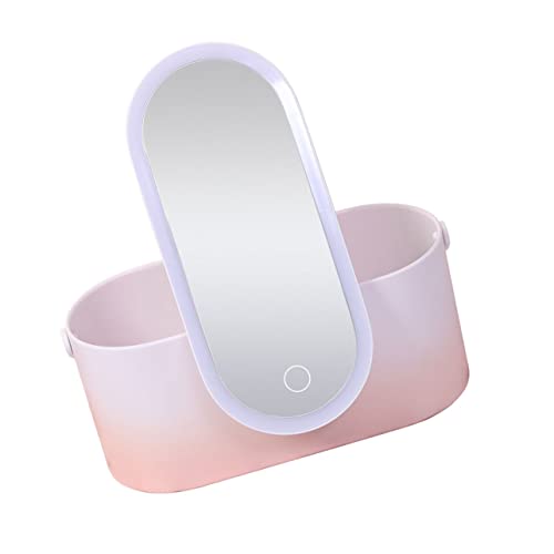 MUSISALY Abs-kosmetik-organizer Schreibtisch-aufbewahrungsbox Mit Hochauflösendem Make-up-spiegel Und Led-licht Exquisites Make-up-accessoire Für Damen von MUSISALY
