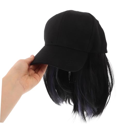 MUSISALY Baseball Cap mit Haarverlängerung Damen Verstellbar Realistische Perücke mit Ohrdesign Modisch Natürliches Haar für Alltag Party und Freizeit von MUSISALY