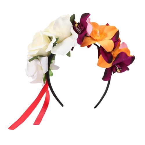 MUSISALY Blumen Stirnband Rosenkrone Damen Haarkranz Festival Halloween Blumendesign Kopfschmuck von MUSISALY