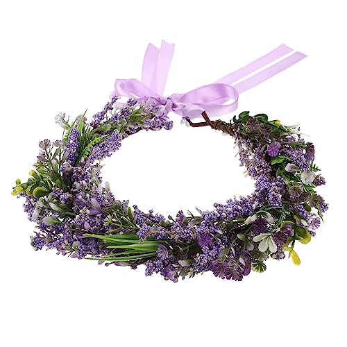 MUSISALY Blumenkopfschmuck für Frauen Blumenkranz Krone Imitation Lavendelblumengirlande für Feiern von MUSISALY