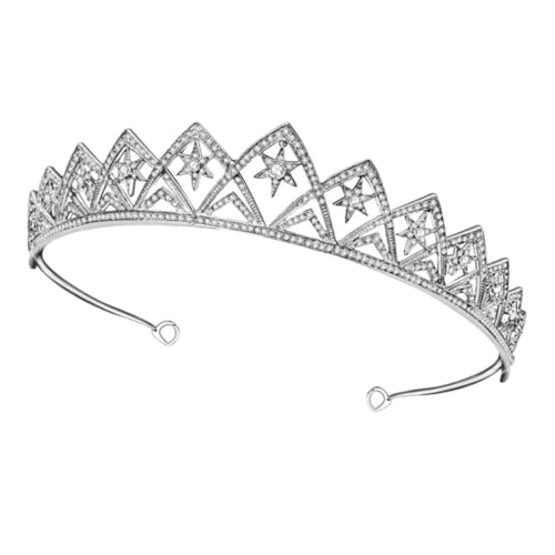 MUSISALY Strass Sternkrone Kopfschmuck Braut Stirnband Hochzeit Party Verzierter Glitzernder Damen Kopfbedeckung Anlass Schmuck von MUSISALY