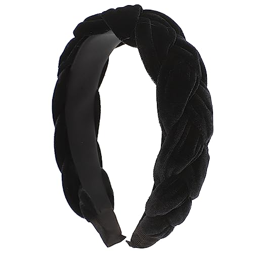 MUSISALY Haarreif Für Frauen Breiter Geflochtener Haarreifen Schwarz Stoff Haarschmuck Für Damen Und Mädchen Für Freizeit Und Sport von MUSISALY
