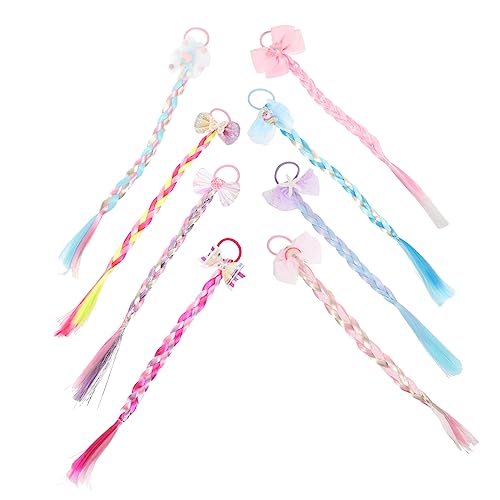 MUSISALY 8stücke Junge Mädchen Haar Flecht Extensions Bunte Haarverlängerungen Für Mädchen Pferdeschwanz Zubehör Cosplay Party Accessoires von MUSISALY