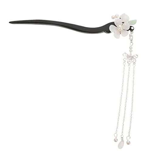 MUSISALY Blume Haarstab Holz Haarnadel mit Quaste für Chinesisches Haar Accessoire für Hochsteckfrisuren Lange Haarnadel für Eleganten Haarschmuck von MUSISALY