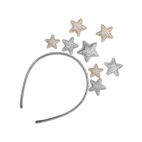 MUSISALY Christmas Hair Hoops Mit Fünfzackigem Stern-design Weihnachts-haarband Für Mädchen Glitzerndes Accessoire Für Festliche Anlässe Silberne Metallumrandung von MUSISALY