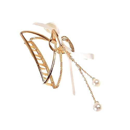 MUSISALY Perlen Haarspange Haarklammer Mit Perlenquaste Kopfschmuck Für Damen Modische Haarspange Perlenschleife Haaraccessoires Für Alltag Und Party von MUSISALY