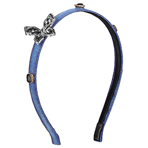 MUSISALY Damen-stirnband Mit Schmetterlings-motiv Jeans-haarreif Aus Dehnbarem Material Passend Zu Allen Frisuren Und Outfits Für Alltag Und Partys von MUSISALY