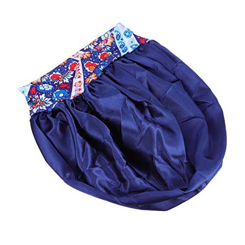 MUSISALY Große Schlafhaube mit Blumenmuster für Damen elastisches Band warme Haarbedeckung für lockiges Haar und kurzes Haar von MUSISALY
