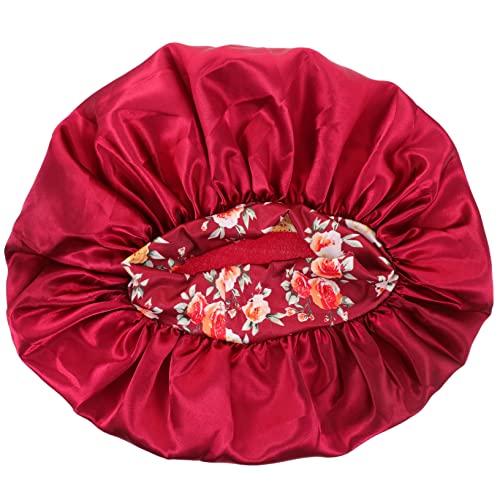 MUSISALY Große Satin-haarschutzhaube Für Damen Atmungsaktive Schlafhaube Mit Blumenmotiv Für Lange Und Kurze Haare Schützt Vor Verwirrungen Und Haarschäden von MUSISALY
