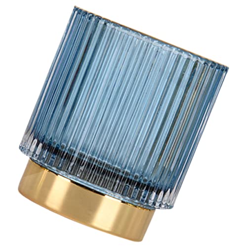 MUSISALY Eleganter Gestreifter Make-up-pinselhalter Aus Glas Aufbewahrungs-organizer Für Pinselbecher Stifthalter Für Eyeliner Make-up Augenbrauenstifte von MUSISALY