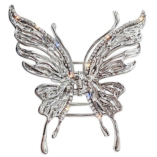 MUSISALY Haarklammer Mit Strass Und Schmetterling Metall Haarspange Damen Haarclip von MUSISALY