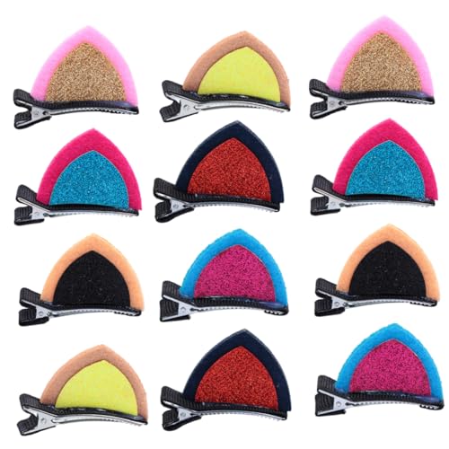MUSISALY 6 Paar Katzenohr-haarspangen Glitzer-haar-accessoires Für Kinder Party-dekoration Stoff-katzenohren Haar-schmuck von MUSISALY