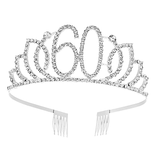 MUSISALY Geburtstagskrone Für Frauen Eleganter Kopfschmuck Aus Funkelnden Strasssteinen Für Feierlichkeiten Und Kuchen-dekorationen Silber Jahre von MUSISALY