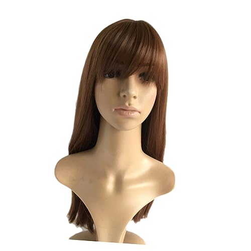 MUSISALY Perücke Damen Haarperücke Glatt Air Bangs Kopfbedeckung Stilvolle Accessoires Braunes Kopfhaar von MUSISALY