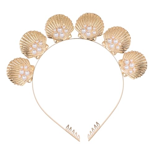 MUSISALY Goldfarbener Shell Haarschmuck Stirnband Für Partys Haardekoration Für Mädchen Für Feste Hochzeiten Und Alltag von MUSISALY