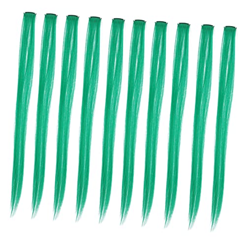 MUSISALY Grüne Clip-in-haarverlängerungen 10 Stück Für Frauen Zum Anklipsen Glattes Haar Für Partys Und Alltag von MUSISALY