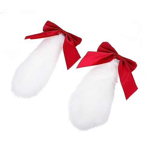 MUSISALY Haare Accessoire Cartoon Haarspangen Für Damen Und Mädchen Mit Hasenohren Und Schleife Stoffmaterial von MUSISALY