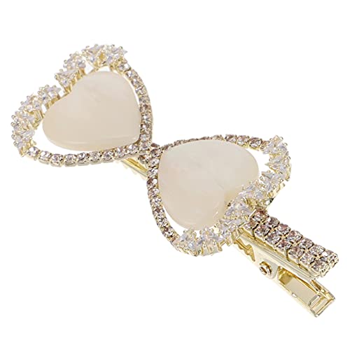 MUSISALY Haarspange Mit Strasssteinen Und Herzschleife Haarnadel Aus Zinklegierung Und Strass Für Frauen Und Mädchen Langlebig Und Rostfrei von MUSISALY