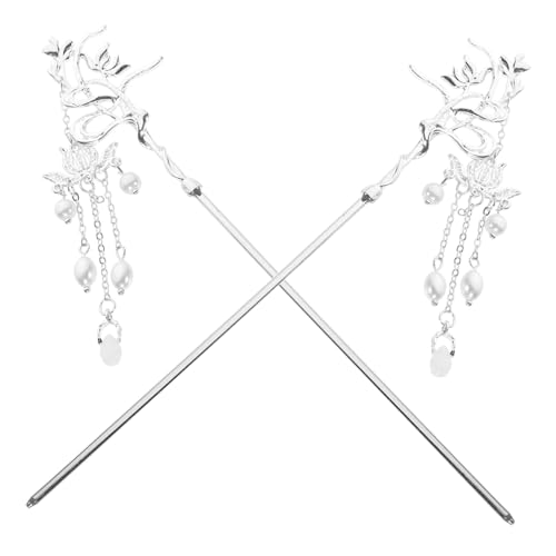 MUSISALY 2stücke Haarstäbe Mit Perlenquaste Chinesische Blumen-haaraccessoires Haarstäbchen Für Frauen Haarnadel Für Dutts Leicht Und Tragbar von MUSISALY