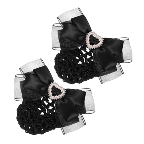 MUSISALY 2 Stück Haarnetze Für Damen Duttklammern Mit Schleife Haarknotenklammern Dutt-abdeckung Für Haare von MUSISALY