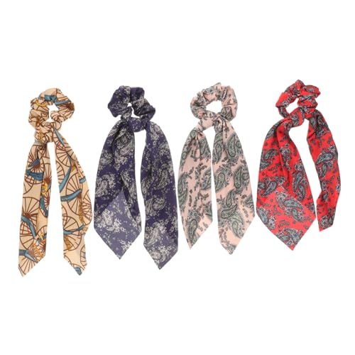 MUSISALY 4 Stück Stil Haargummis Chiffon-haarbänder Haarseil Mit Langem Für Damen Sommer Kopfbedeckung von MUSISALY
