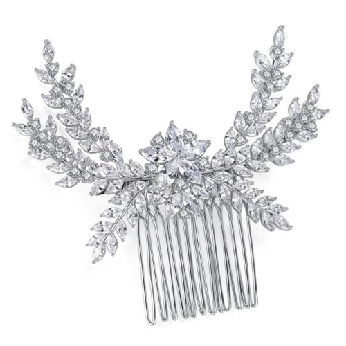 MUSISALY Silberner Strass-haarkamm Modischer Damenkopfschmuck Brautschmuck Für Hochzeiten von MUSISALY