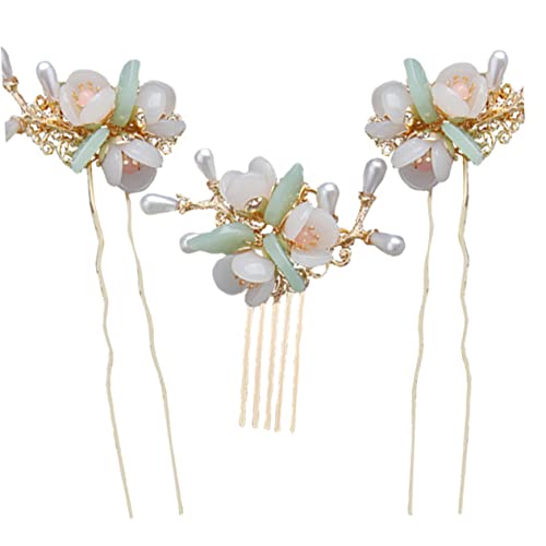 MUSISALY Blumen Haarnadel Mit Perlen Und Haarkamm Damen Haarstyling Tool Für Hochzeit Party Oder Alltag Tragen von MUSISALY