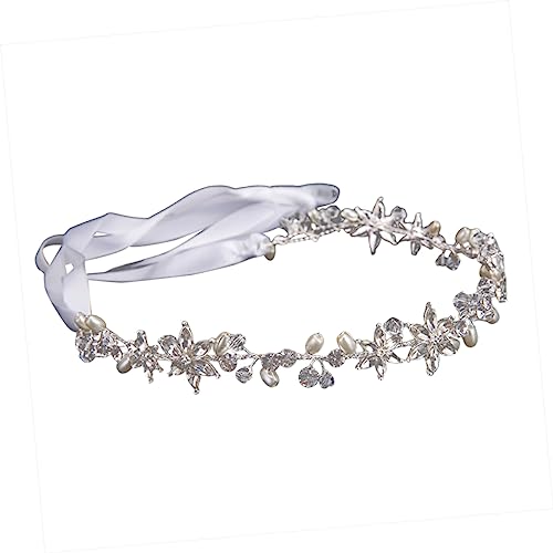 MUSISALY Perlenhaarband Für Hochzeit Blumenkranz Kopfschmuck Mit Perlen Haarschmuck Für Brautschmuck Stirnband Für Besondere Anlässe von MUSISALY