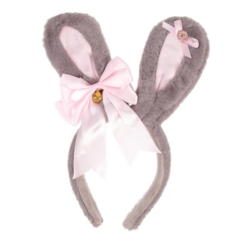 MUSISALY Hasenohren-stirnband Mit Schleife Kopfbedeckung Plüsch-haarspange Partykostüm Für Kinder Und Erwachsene von MUSISALY