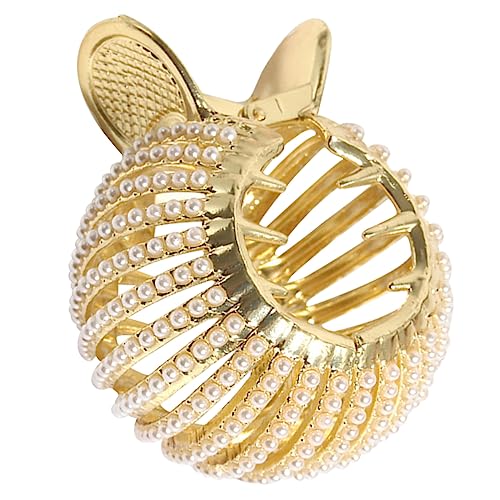 MUSISALY Pferdeschwanzhalter Aus Metall Mit Perlendekor Haarspange Für Frauen Geeignet Für Dichtes Und Langes Haar von MUSISALY