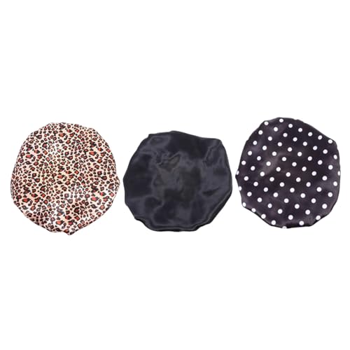 MUSISALY 3stücke Zarte Satin Bademütze Für Junge Mädchen Praktische Haarpflegekappen Als Nachtmütze Atmungsaktiv Und Leicht Für Schlaf von MUSISALY