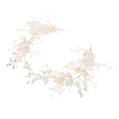 MUSISALY Kopfschmuck Hochzeit Perlenknöpfe Stirnband Haarschmuck Mit Kristall Für Braut Mädchen Elegante Blattdesign Haarnadel Zinklegierung von MUSISALY
