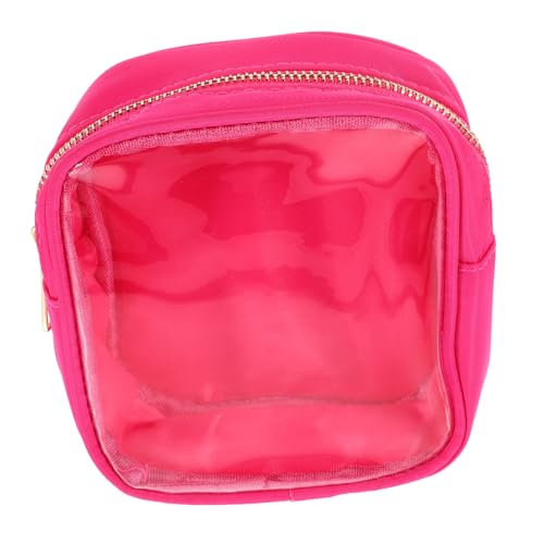 MUSISALY Makeup Bag wasserdichte Kosmetiktasche Reißverschluss Tragbare Aufbewahrung Für Damen Für Reisen Und Alltag Transparentes Design Rosarot von MUSISALY