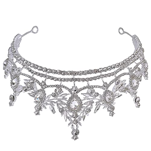 MUSISALY Krone Für Damen Hochzeit Strass Tiara Braut Abschlussball Party Frisuren Accessoire Schmuck von MUSISALY