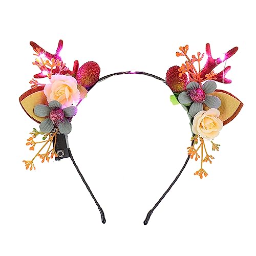 MUSISALY Leuchtendes Hirschhorn-stirnband Kopfschmuck -kopfbedeckung Für Karnevalsparty von MUSISALY