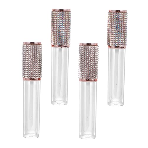 MUSISALY 4 Stücke Zarte Befüllbare Lipgloss-tuben Leere Lip-Glaze-behälter Mit Strass-Patch Aus Strapazierfähigem Abs-Material Geeignet Für Lippenflüssigkeit Lipgloss Und Lippenöl von MUSISALY