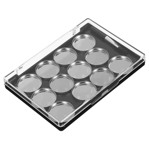 MUSISALY Magnetische Lidschattenpalette mit Transparentem Deckel Leichter Kunststoff Aufbewahrungsbox Multifunktionale Make Up Palette mit Fächern und Pinseln Tragbar für Frauen Sicheres von MUSISALY